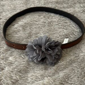 Gray and Brown Floral Belt Accessory
